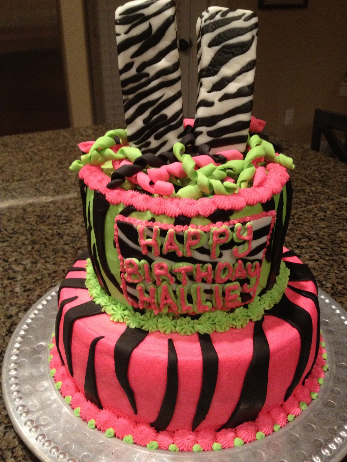 Green Zebra Birthday Cake