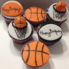 Happy Birthday Basketball Cupcakes