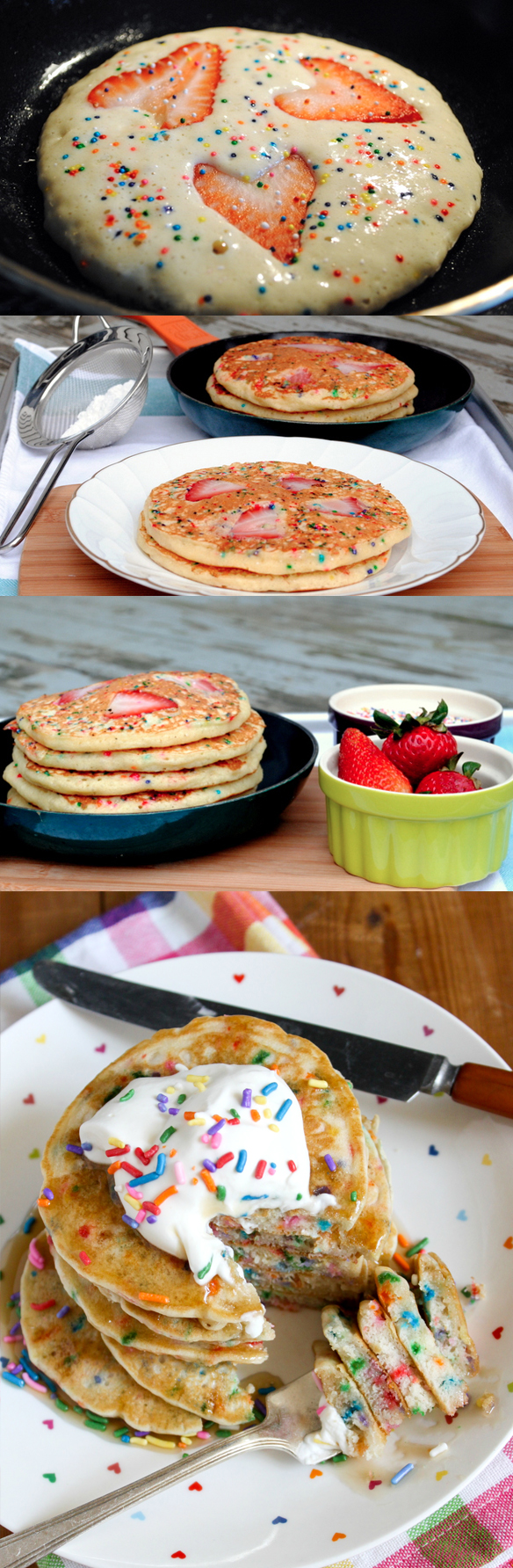 7 Photos of Strawberry Funfetti Pancakes