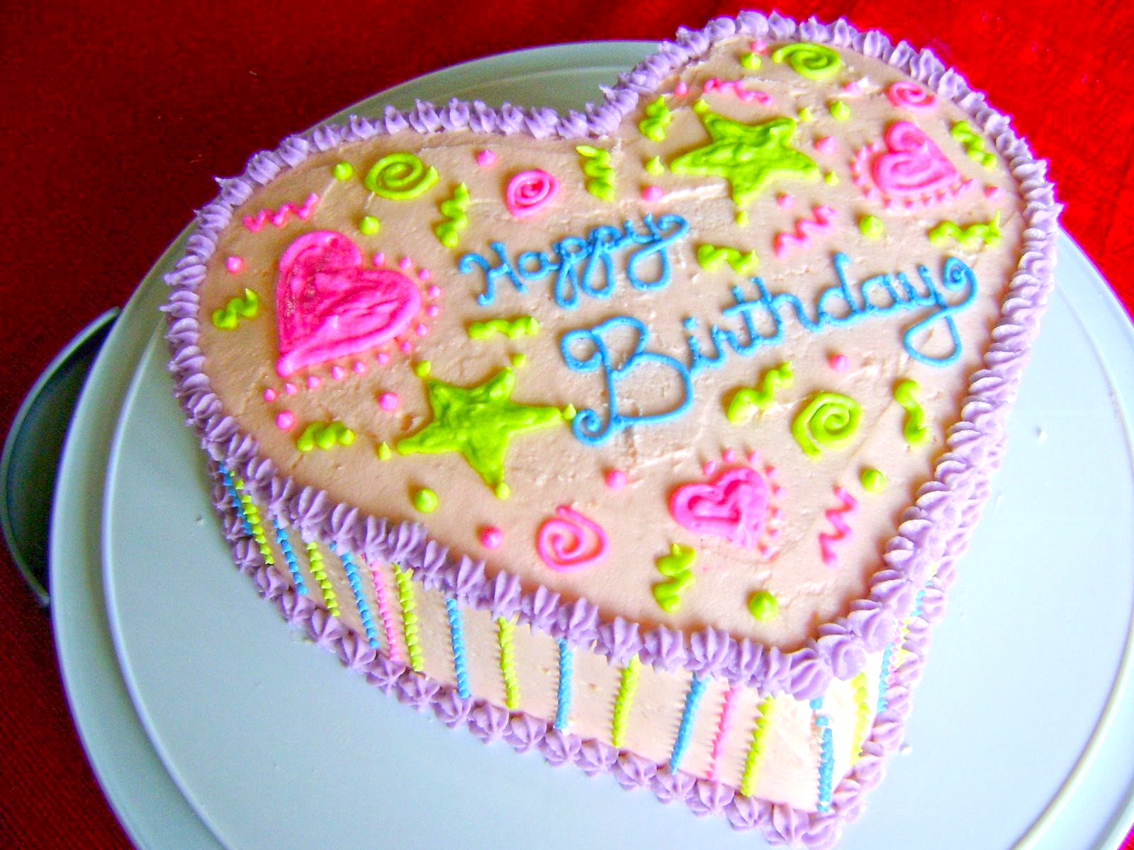 Happy Birthday Cake Heart Shape