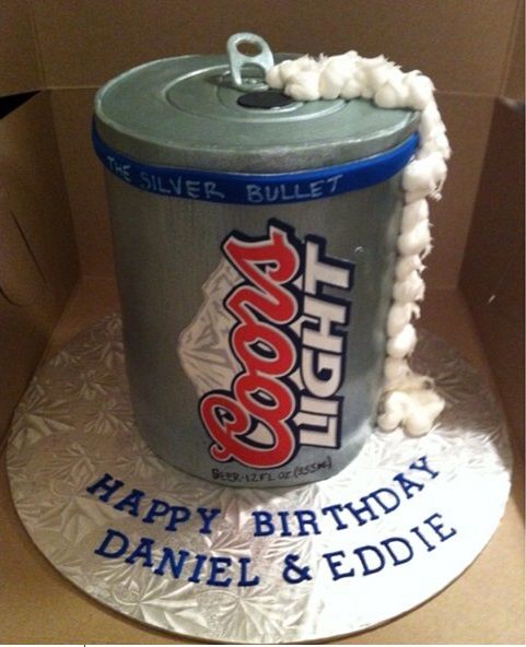 Happy Birthday Coors Light Beer Can Cake