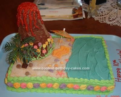 Hawaiian Luau Homemade Birthday Cake