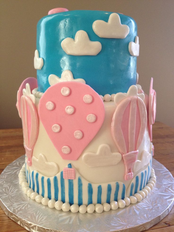 Hot Air Balloon 1st Birthday Cake