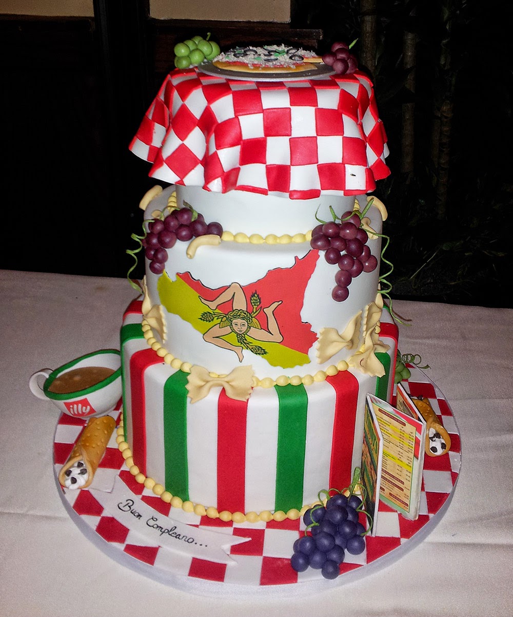 Italian Themed Birthday Cake