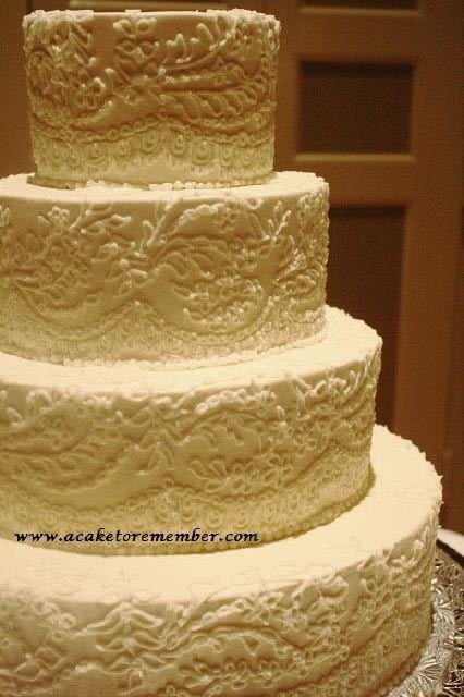 Lace Buttercream Wedding Cake