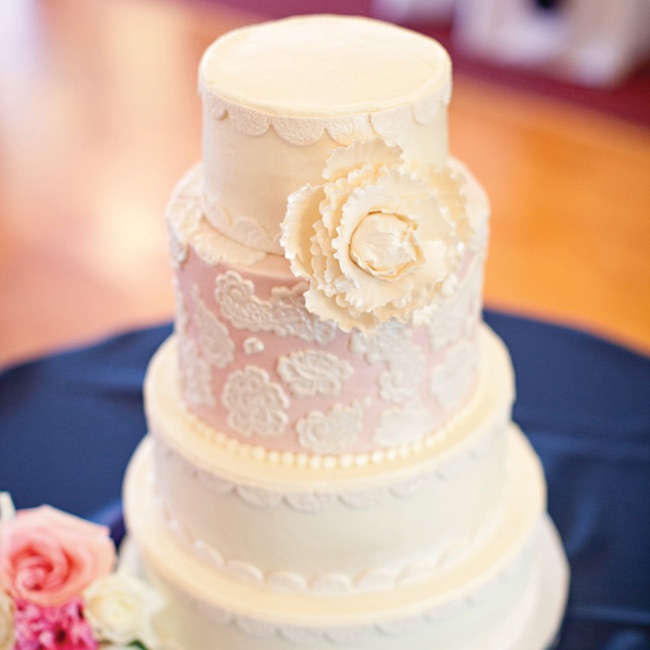 Lace Buttercream Wedding Cake