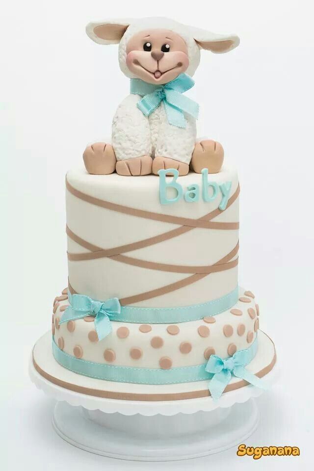 Lamb Baby Shower Cake