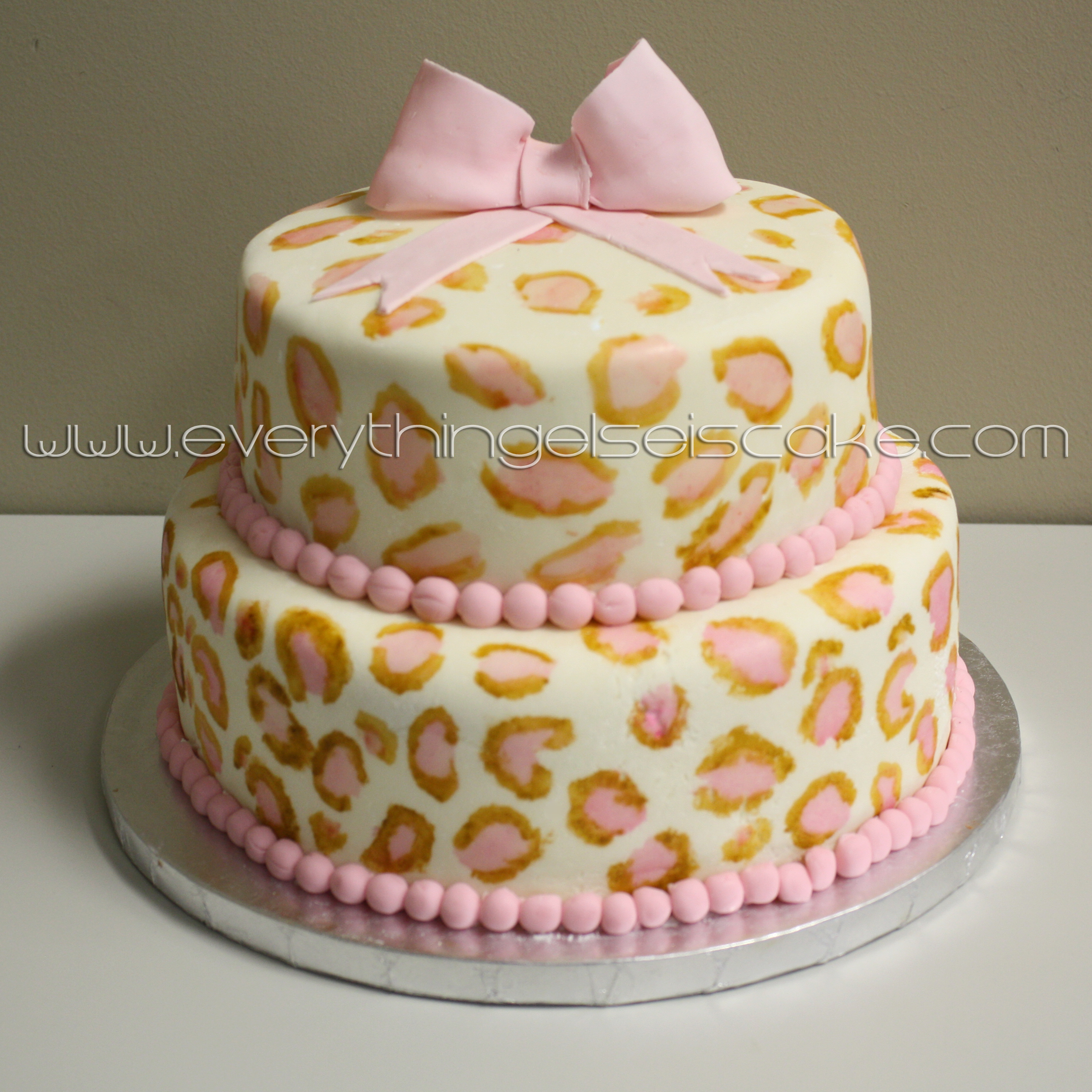 Leopard Print Baby Shower Cake