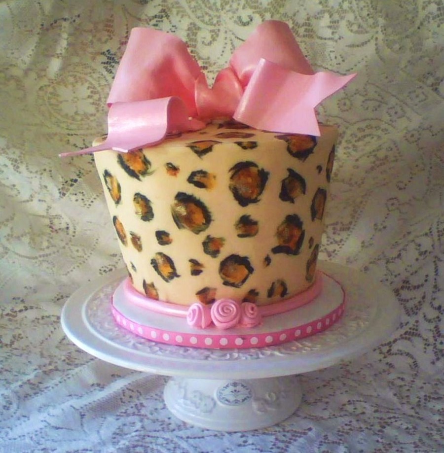 Leopard Print Birthday Cake