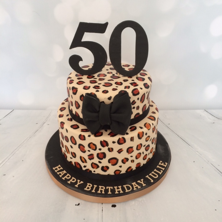 Leopard Print Birthday Cake