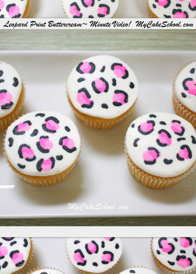 Leopard Print Buttercream Cupcakes