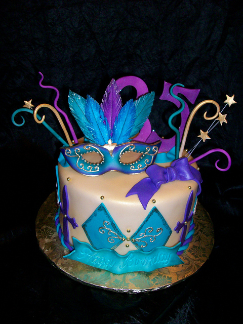 Mardi Gras Birthday Cake