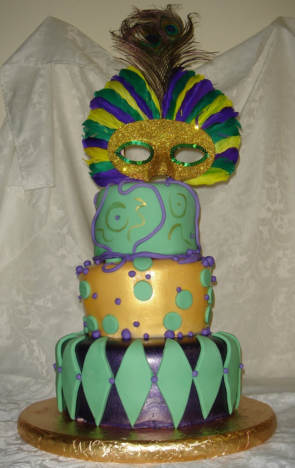 Mardi Gras Birthday Cake