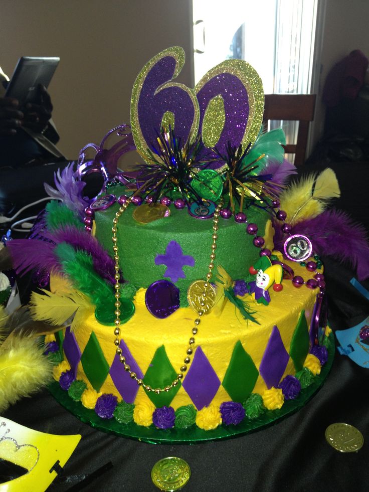 Mardi Gras Birthday Cake