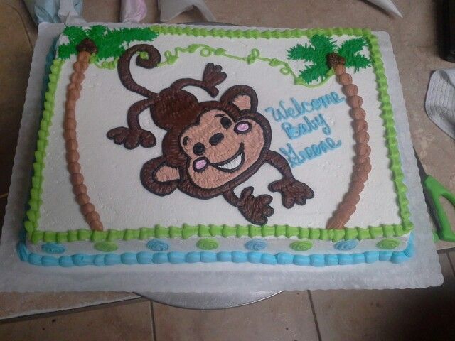 Monkey Baby Shower Cake