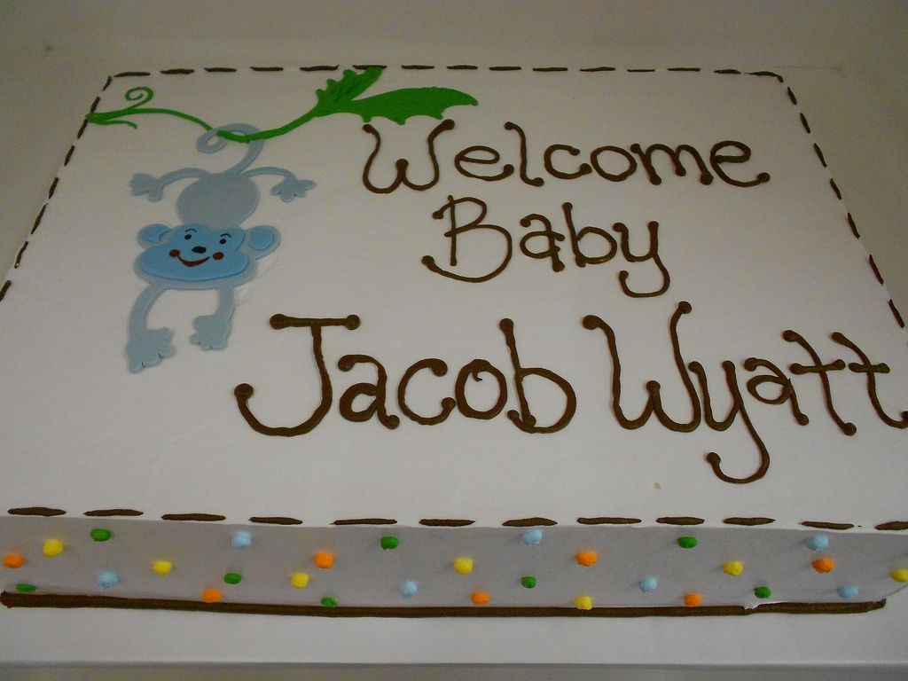 Monkey Baby Shower Sheet Cake