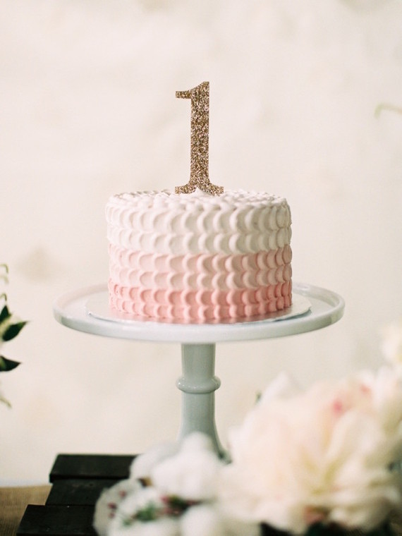 Pink First Birthday Cake