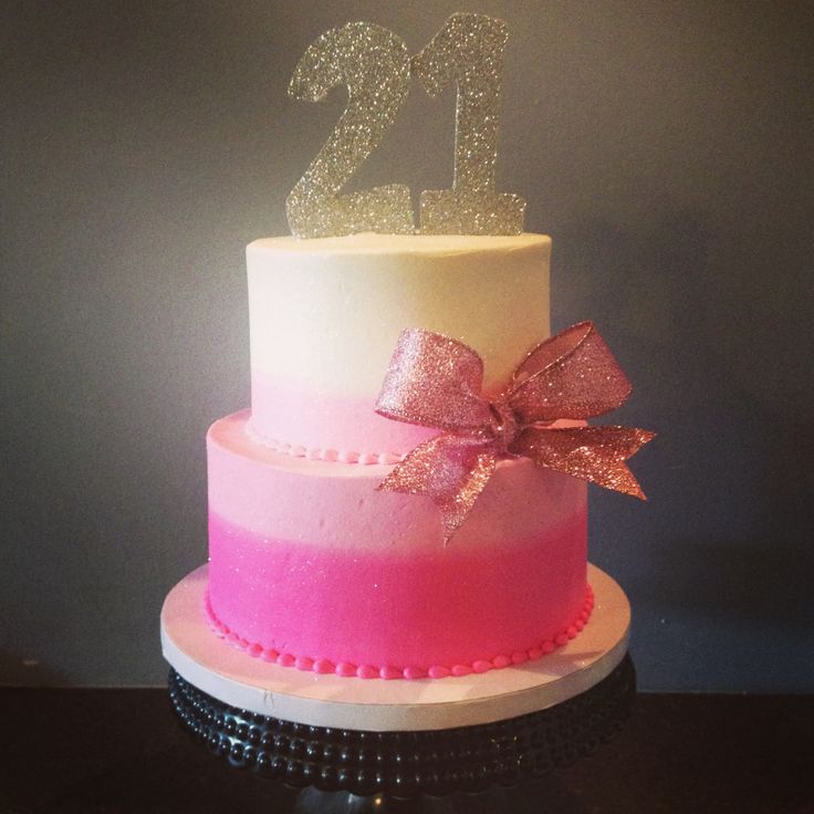 Pink Glitter Birthday Cake