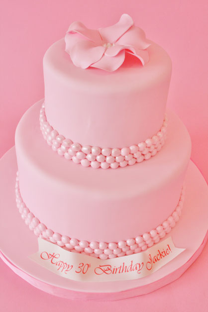 Pink Pearls Bridal Shower Cake Design