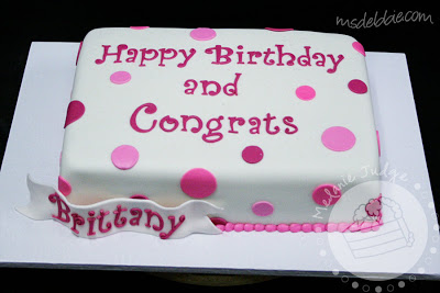 Pink Polka Dot Birthday Sheet Cake