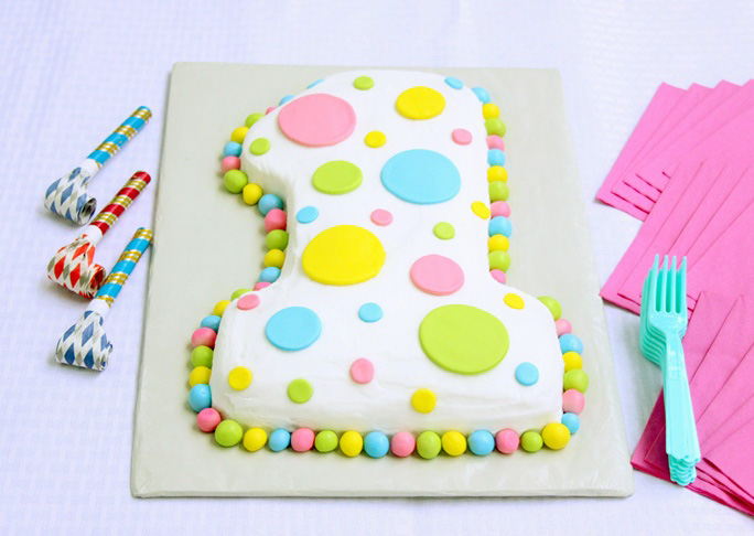 Polka Dot First Birthday Cake