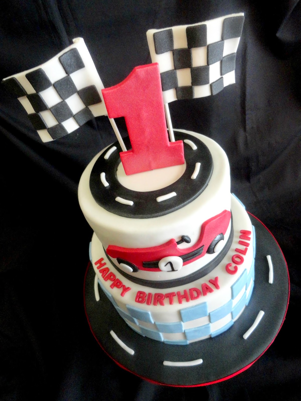 Race Car Theme Birthday Cake