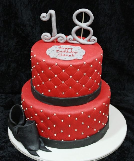 8 Photos of Red And Black Bday Cakes For 18th Bday