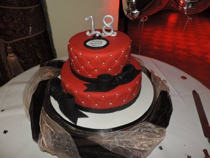 Red and Black Birthday Cake