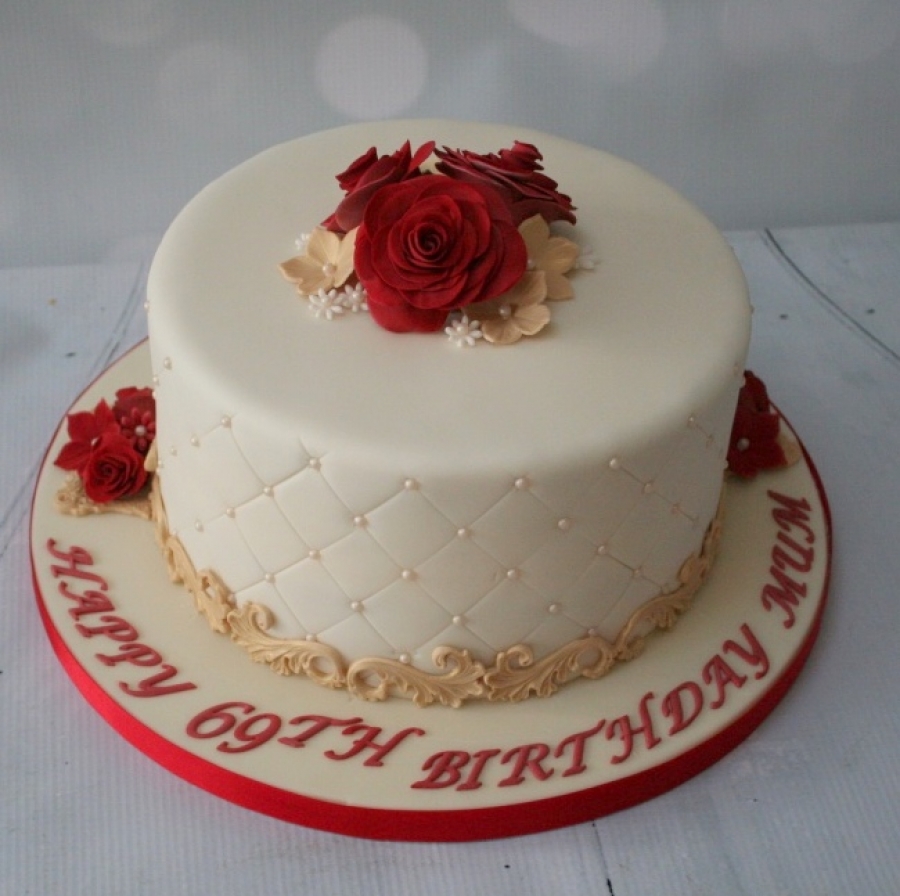 Rose and Pearl Birthday Cake