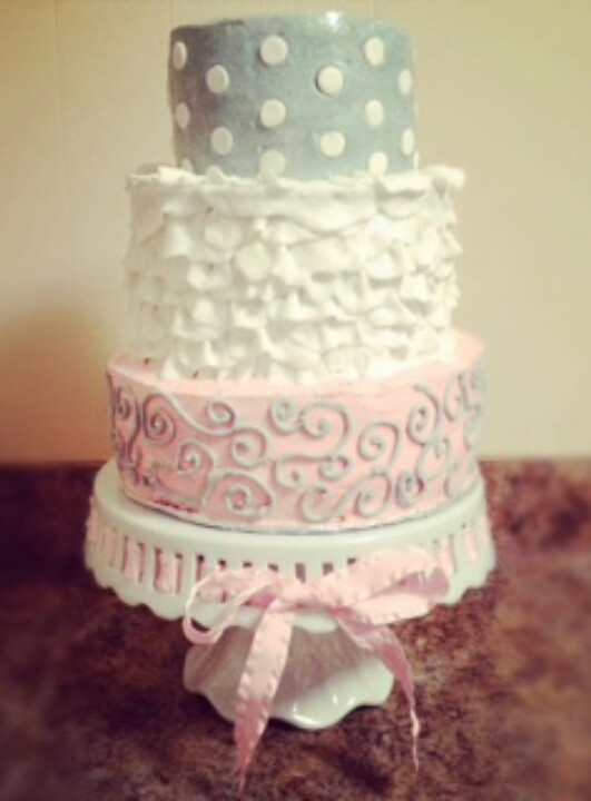 Shabby Chic Baby Shower Cake