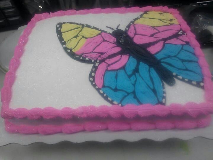 Sheet Cake with Butterflies