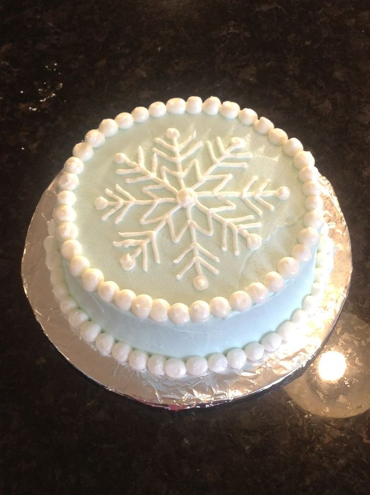 Snowflake First Birthday Cake