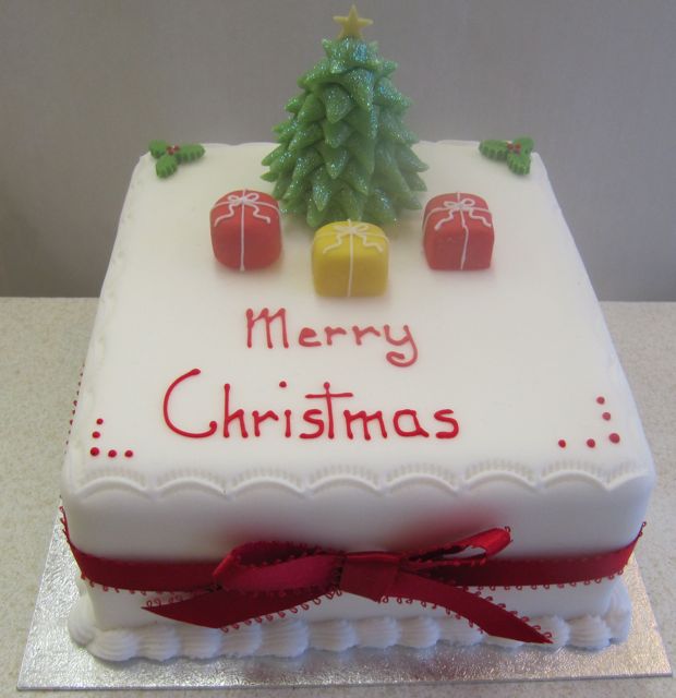 Square Christmas Cake Decoration