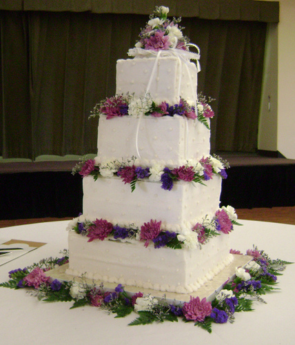 5 Four Tier Square Wedding Cakes With Roses Photo Grey And Pink