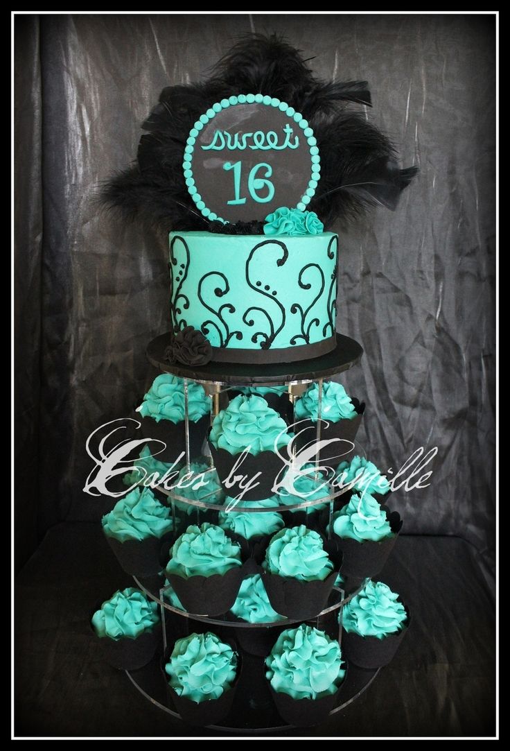 11 Turquoise Sweet 16 Cupcakes Photo Turquoise Sweet 16 Cakes