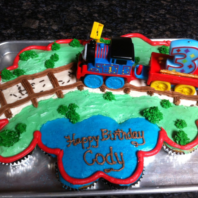 Thomas Train Cupcake Birthday Cake