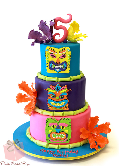 Tiki Birthday Cake