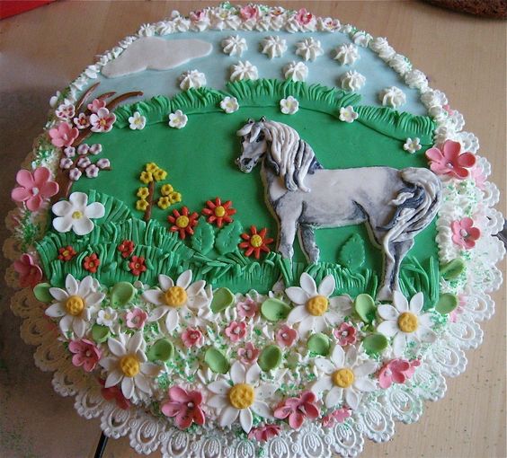 White Horse Birthday Cake