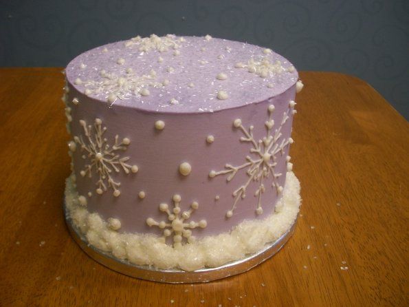 Winter Snowflake Birthday Cake