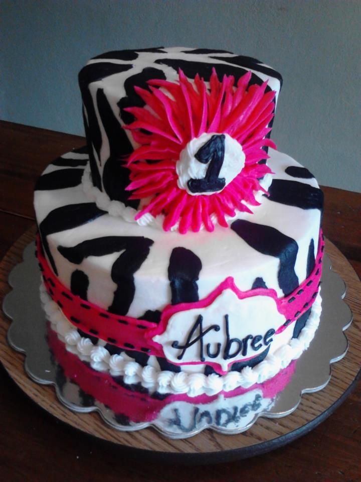 Zebra Print Girl Birthday Cakes