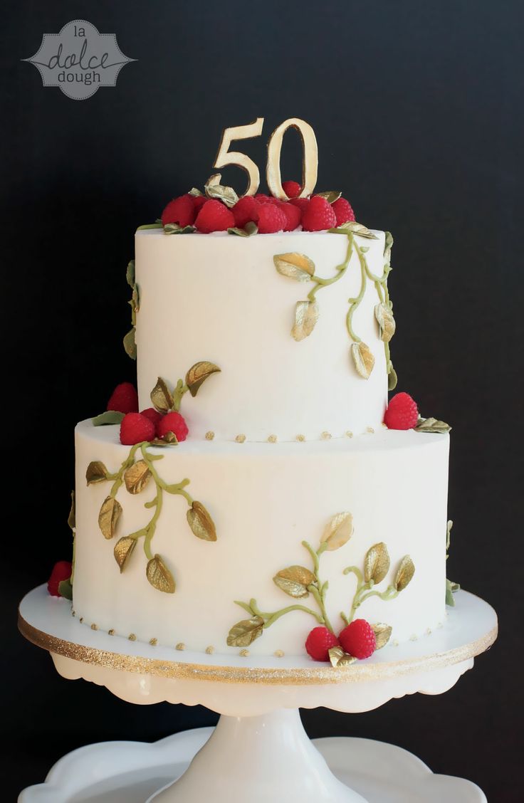 2 Tier 50th Wedding Anniversary Cakes