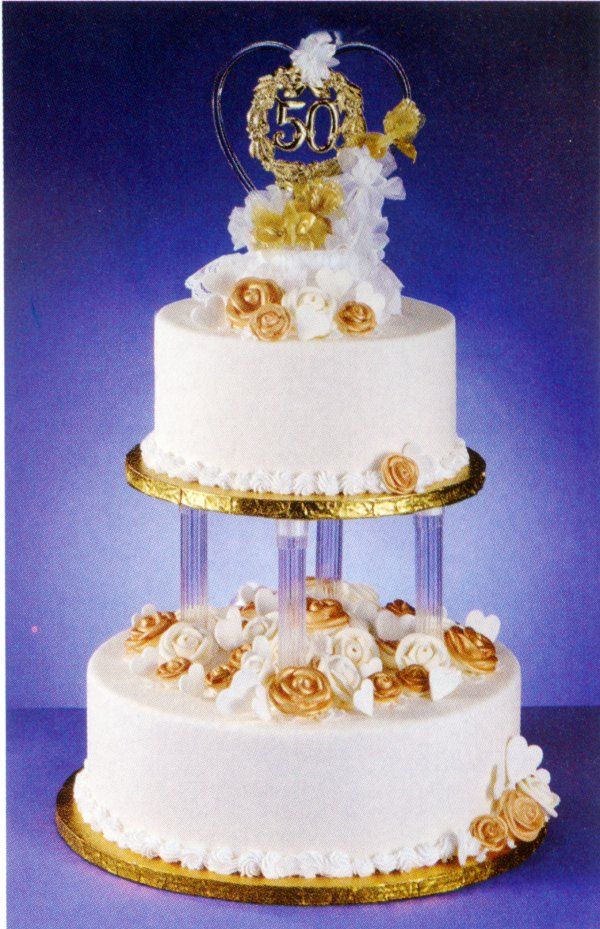 2 Tier 50th Wedding Anniversary Cakes