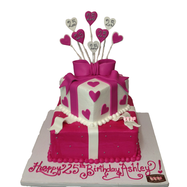 2 Tier Square Birthday Cakes