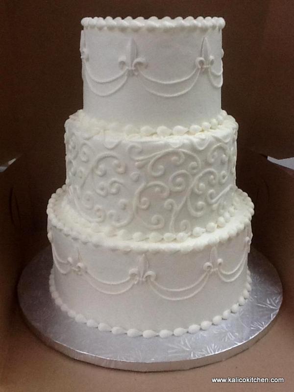 3 Tier White Buttercream Wedding Cake