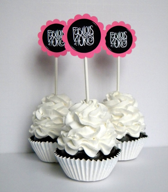 40 and Fabulous Birthday Cupcake Toppers