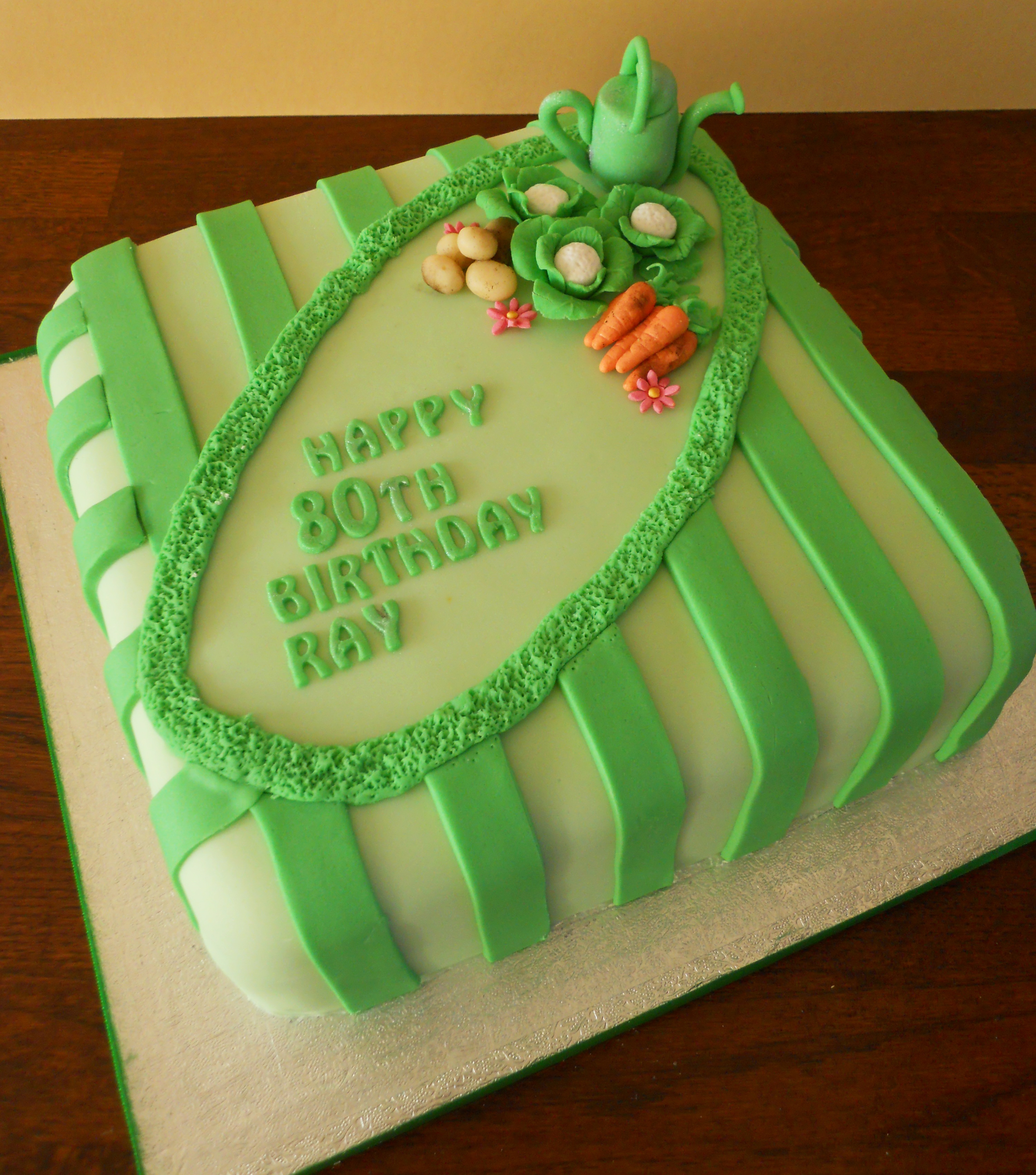 80th Birthday Garden Cake