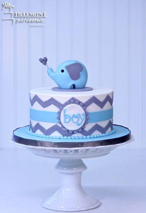 Baby Boy Elephant Baby Shower Cake