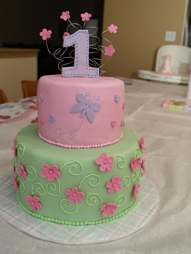 Baby Girl Butterfly Birthday Cakes