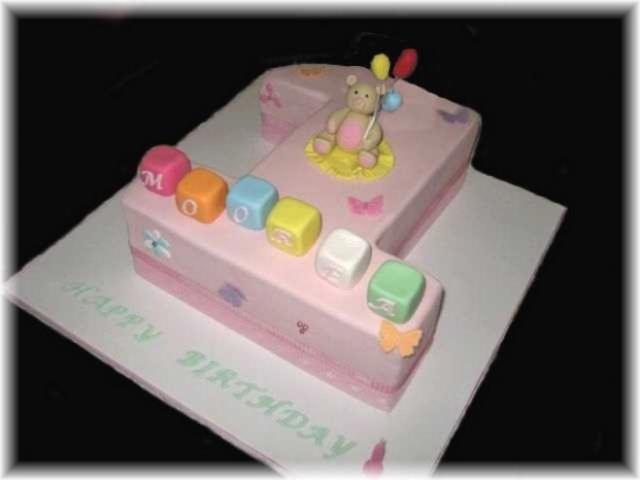 Baby Girls 1st Birthday Cake