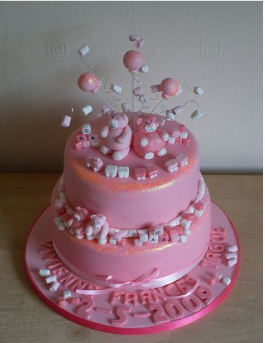 Baptism Baby Cake Pink